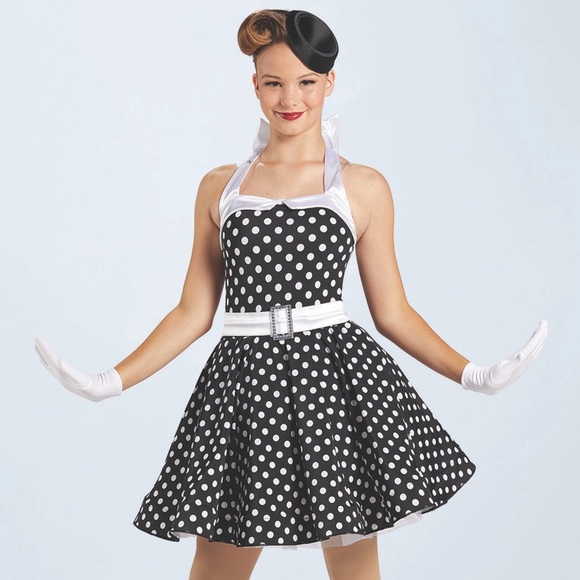 Weissman Swing Dance Party Costume Retro Polka Dot Pin Up size Medium Adult - Picture 1 of 14